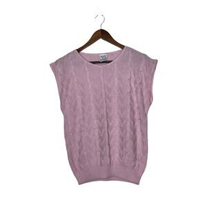Vtg 80s Sweater USA Inc sz Medium Pink short sleeve spring sweater